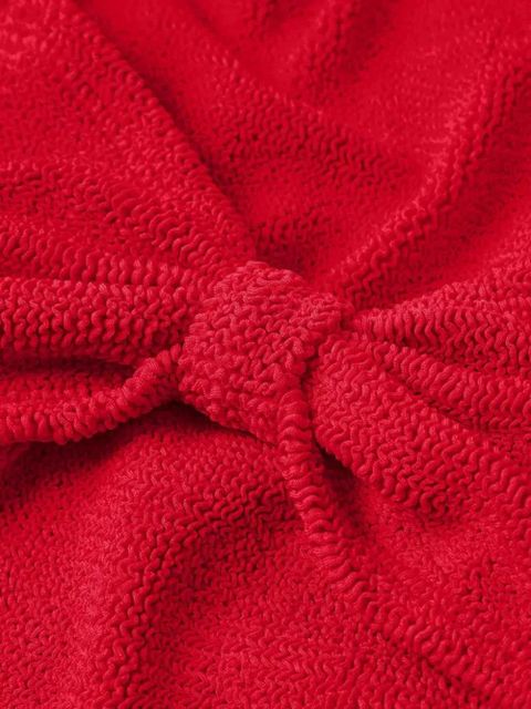Hunza G Alicia bow-effect spaghetti-strap bikini set - Red
