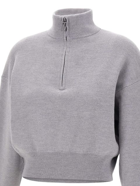 Victoria Beckham high-neck zip-front sweatshirt - Grey