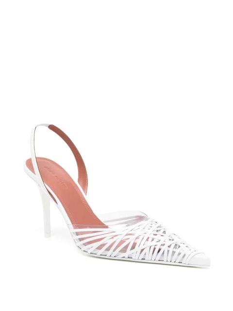 Amina Muaddi 90mm Lori pumps - White