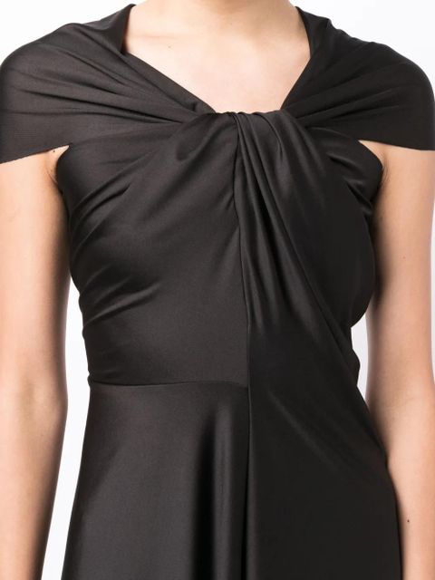 Victoria Beckham cap-sleeve draped dress - Black