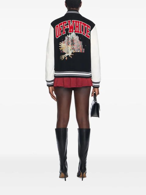 Off-White Wo Soundsystem varsity jacket - Black