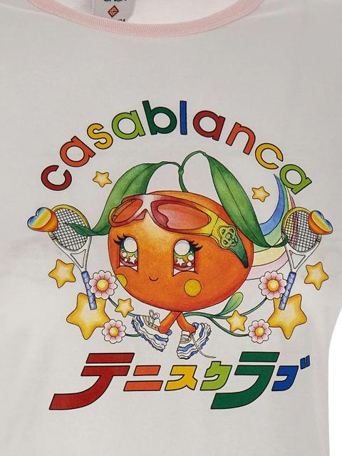 Casablanca printed ringer T-shirt - White