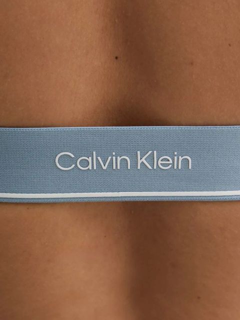 Calvin Klein jednoczęściowy strój kąpielowy kolor niebieski lekko usztywniona miseczka KW0KW02733