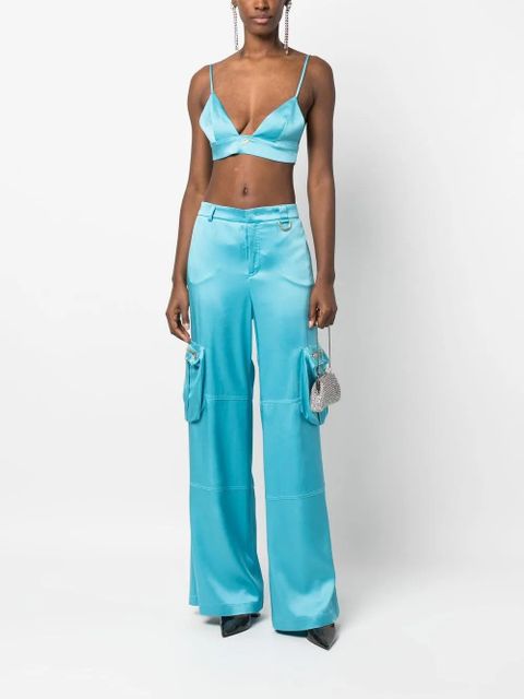 Blumarine Butterfly wide-leg trousers - Blue