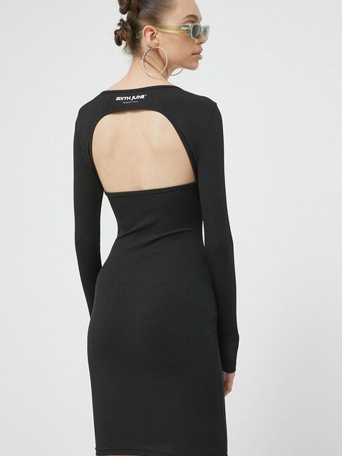 Sixth June sukienka kolor czarny mini dopasowana