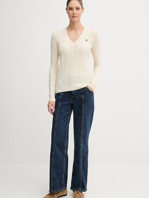 Polo Ralph Lauren sweter damski kolor beżowy 211971866