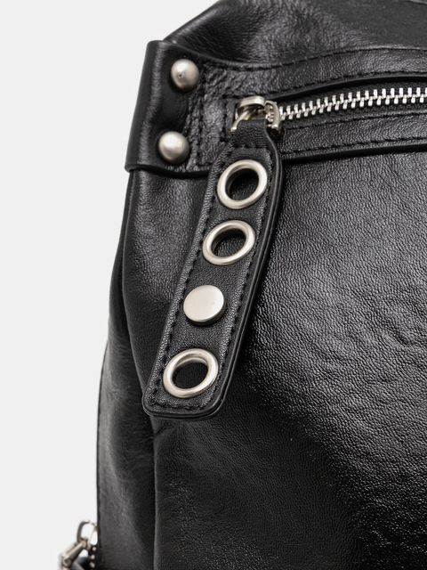 Answear.LAB plecak skórzany damski kolor czarny mały gładki