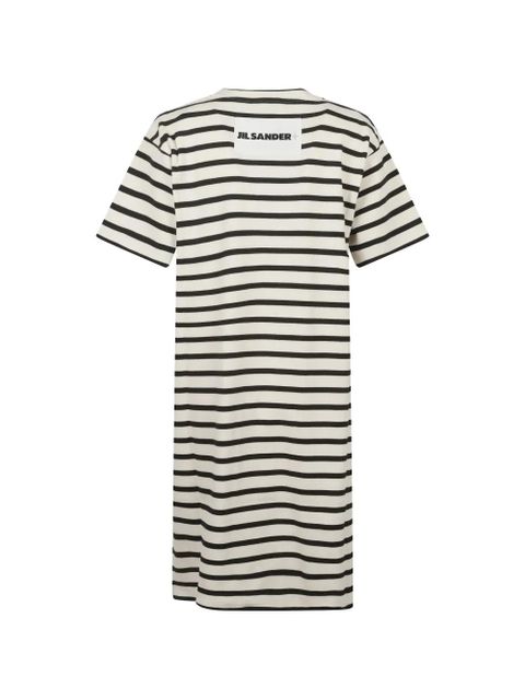 Jil Sander striped short-sleeve midi dress - White - zdjęcie produktu nr 2