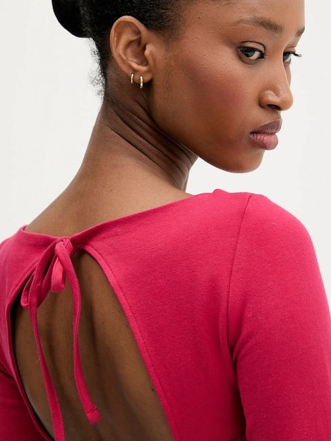 Tommy Jeans longsleeve kolor różowy DW0DW21548 - zdjęcie produktu nr 2