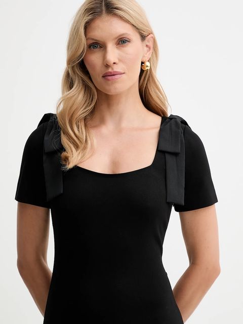 Twinset sukienka kolor czarny maxi dopasowana 252AP2106