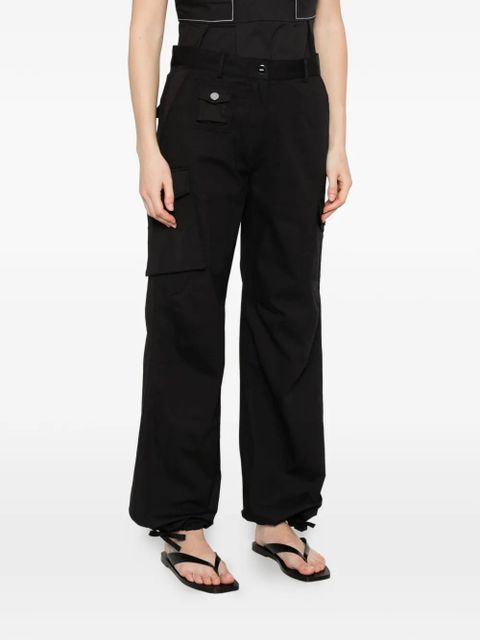 GANNI drawstring-cuff cargo pants - Black