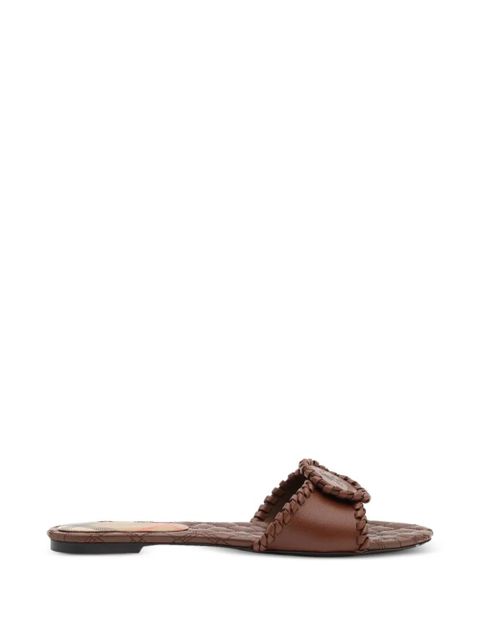 Burberry leather knight stamp sandals - Brown - zdjęcie produktu nr 1
