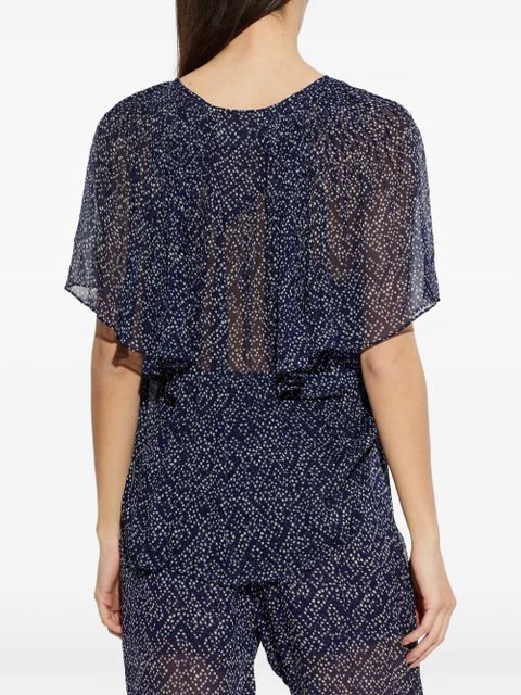 MARANT ÉTOILE Neslya ruffled printed top - Blue