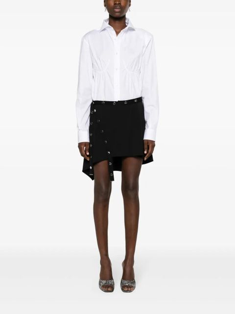 The Attico button-embellished asymmetric miniskirt - Black