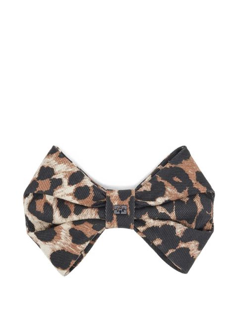 GANNI leopard-print hair clip - Brown - zdjęcie produktu nr 1