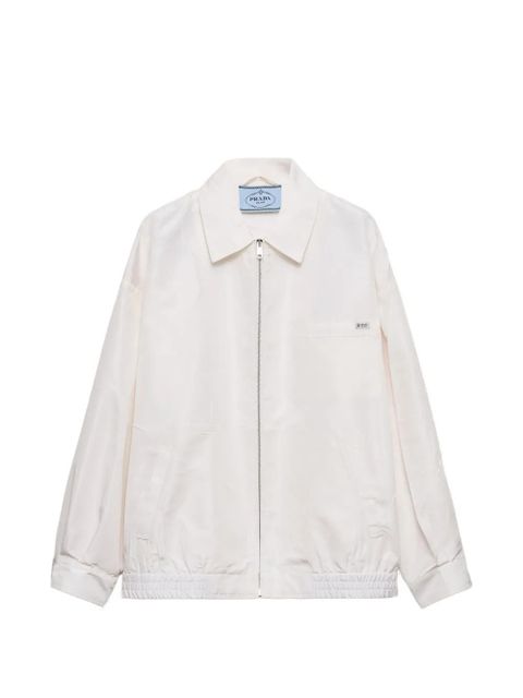 Prada silk faille blouson jacket - Neutrals - zdjęcie produktu nr 1