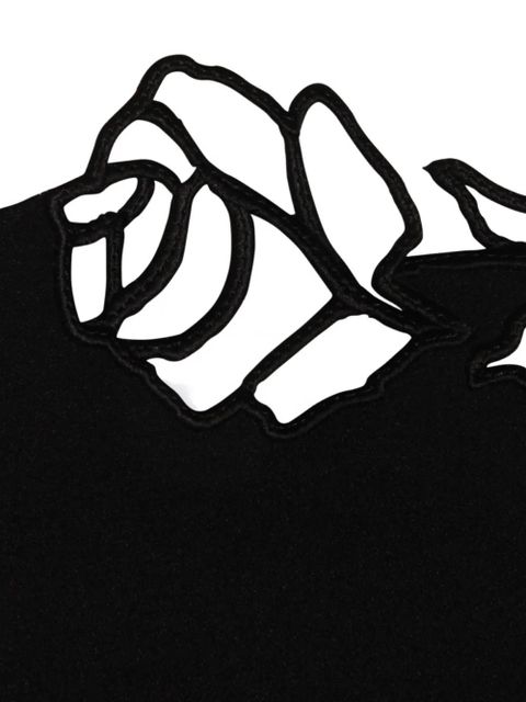 Blumarine rose-embellished mini dress - Black