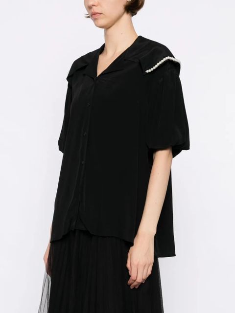 Simone Rocha cropped sailor collar shirt - Black