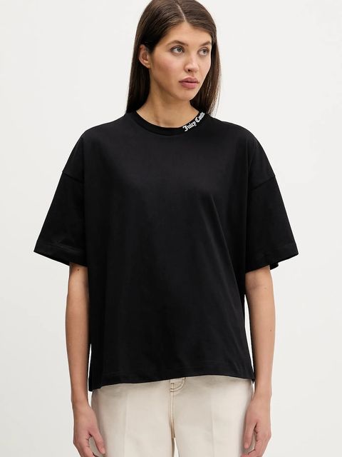 Juicy Couture t-shirt bawełniany damski kolor czarny JCTES09 - zdjęcie produktu nr 1