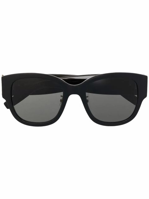 Saint Laurent Eyewear logo-plaque detail sunglasses - Black - zdjęcie produktu nr 1