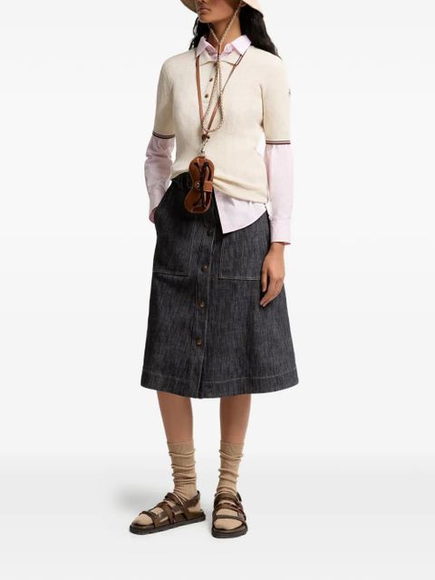 Moncler striped polo shirt - Neutrals - zdjęcie produktu nr 2