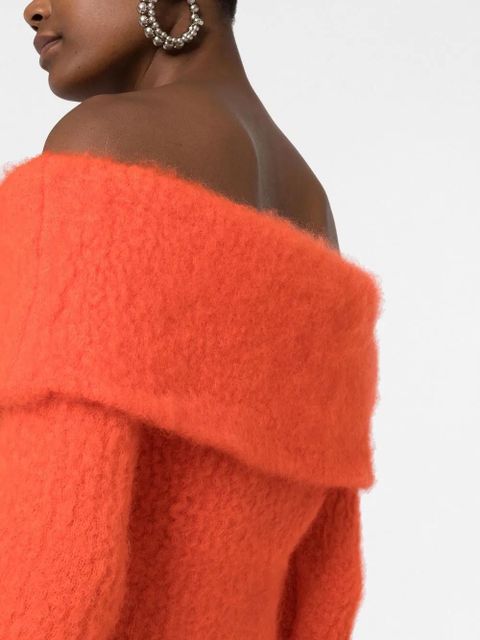 ISABEL MARANT Aria off-shoulder knitted dress - Orange