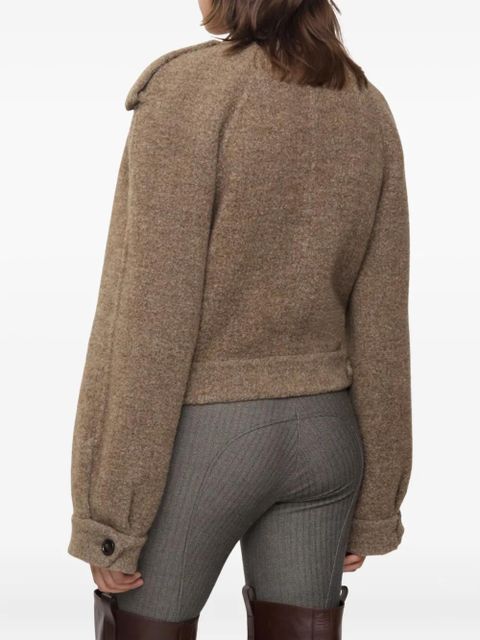 Burberry epauletted detachable-scarf jacket - Brown