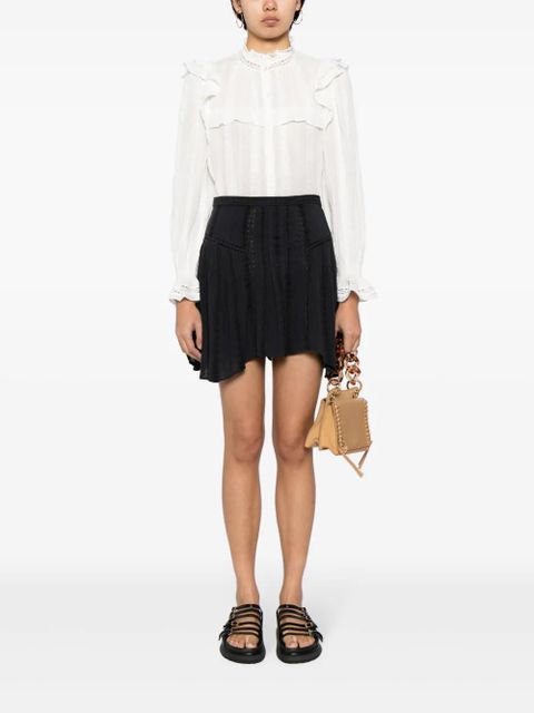 MARANT ÉTOILE Houston embroidered ruffled blouse - White