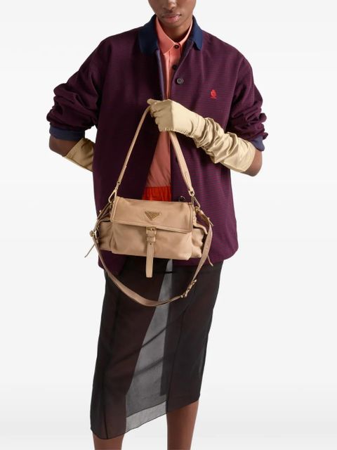 Prada Explore medium nappa leather shoulder bag with flap - Neutrals - zdjęcie produktu nr 2