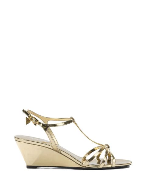 Prada metallic-effect wedge sandals - Gold - zdjęcie produktu nr 1