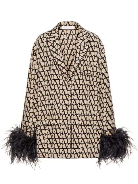 Valentino Garavani Toile Iconographe crepe-de-chine blouse - Neutrals