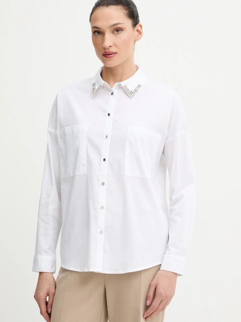 Morgan koszula damska kolor biały relaxed z kołnierzykiem klasycznym CRISTO - zdjęcie produktu nr 1