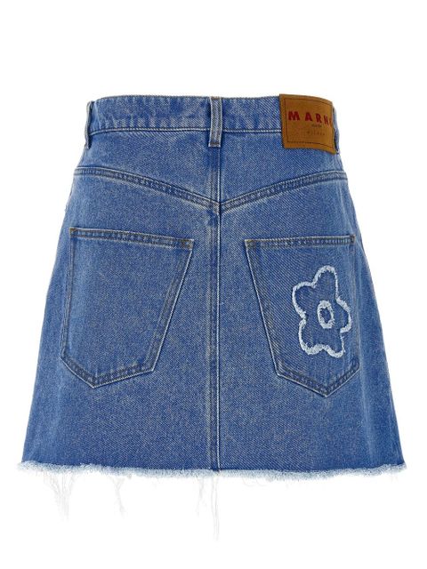 Marni floral-appliqué mini skirt - Blue - zdjęcie produktu nr 2