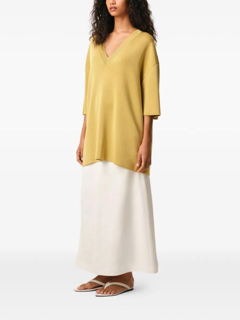 AMI Paris V-neck short-sleeve top - Yellow