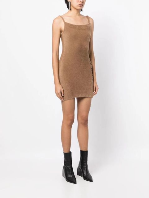 Off-White Quote pencil mini dress - Brown