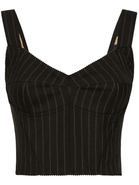 Dolce & Gabbana pinstriped bustier top - Black - zdjęcie produktu nr 1