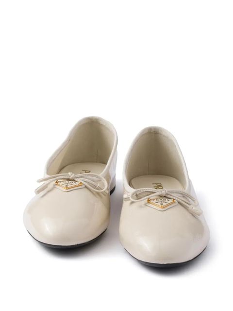 Prada leather ballerina shoes - Neutrals