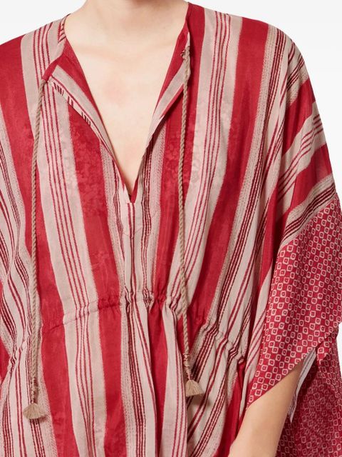ISABEL MARANT LORELIZ striped tassel beach cover-up - Red