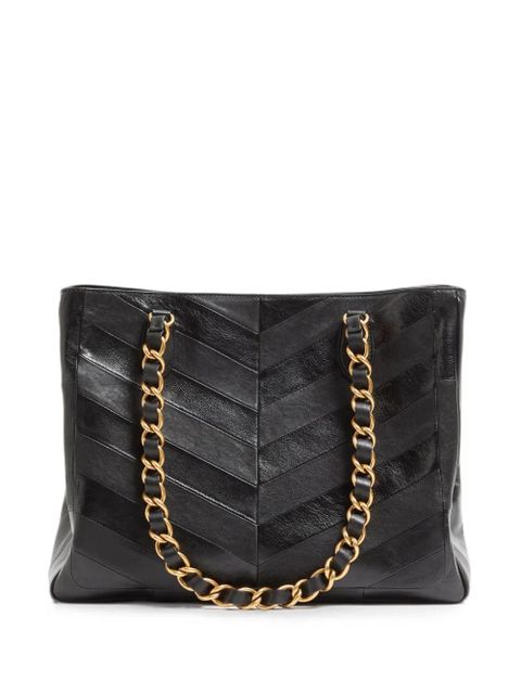 Valentino Garavani Laseine chevron-pattern tote bag - Black - zdjęcie produktu nr 1