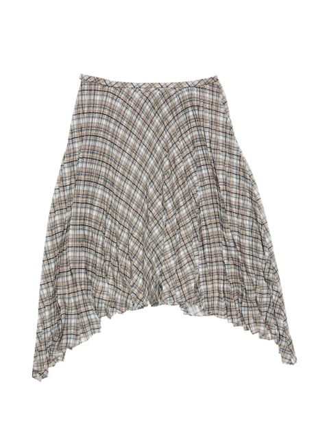 Acne Studios pleated plaid midi skirt - Grey - zdjęcie produktu nr 1