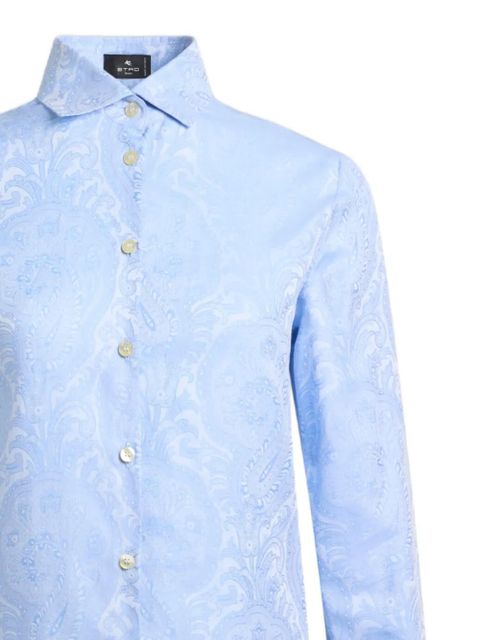 ETRO jacquard-motif cotton shirt - Blue - zdjęcie produktu nr 2