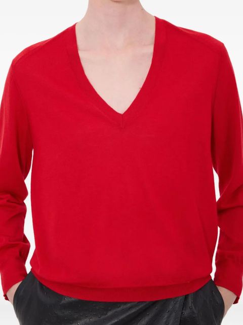 LouLou de Saison JULIO V-neck ribbed sweater - Red