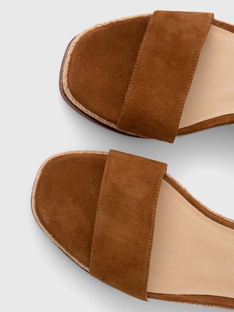 Lauren Ralph Lauren sandały zamszowe Leona kolor brązowy 802920421002