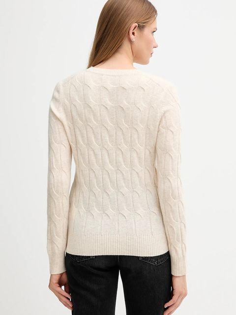 Tommy Hilfiger sweter wełniany damski kolor beżowy lekki WW0WW43586 - zdjęcie produktu nr 2