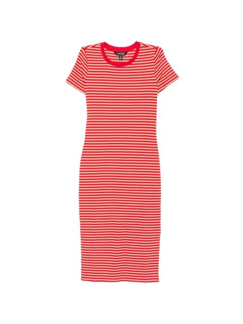 Lauren Ralph Lauren Seferah striped ribbed-knit dress - Red - zdjęcie produktu nr 1