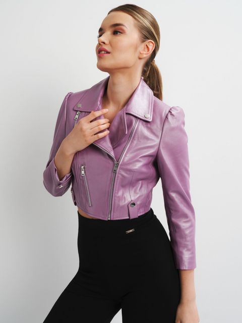 Skórzana ramoneska damska z suwakami