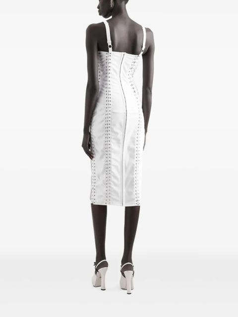 Dolce & Gabbana semi-sheer panels midi dress - White