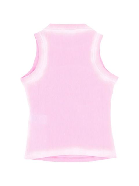 Off-White spray-effect ribbed tank top - Pink - zdjęcie produktu nr 2