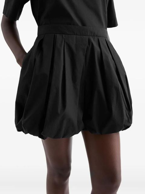 Jil Sander gathered balloon poplin shorts - Black