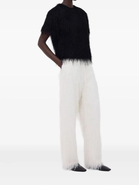 LouLou de Saison Zaro fringed short-sleeve T-shirt - Black